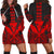 Hawaii Polynesian Kanaka Kakau Hoodie Dress - Alan Style Red - AH Black - Polynesian Pride