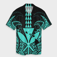 Hawaii Polynesian Kanaka Kakau Hawaiian Shirt - Alan Style Turquoise - AH Unisex Black - Polynesian Pride