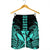 Hawaii Polynesian Kanaka Kakau Men's Shorts - Alan Style Turquoise - AH - Polynesian Pride