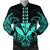 Hawaii Polynesian Kanaka Kakau Bomber Jacket - Alan Style Turquoise - AH Black Unisex - Polynesian Pride