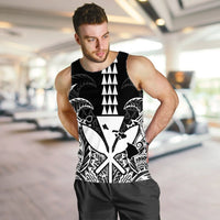 Hawaii Polynesian Kanaka Kakau Tank Top - Alan Style White - AH - Polynesian Pride