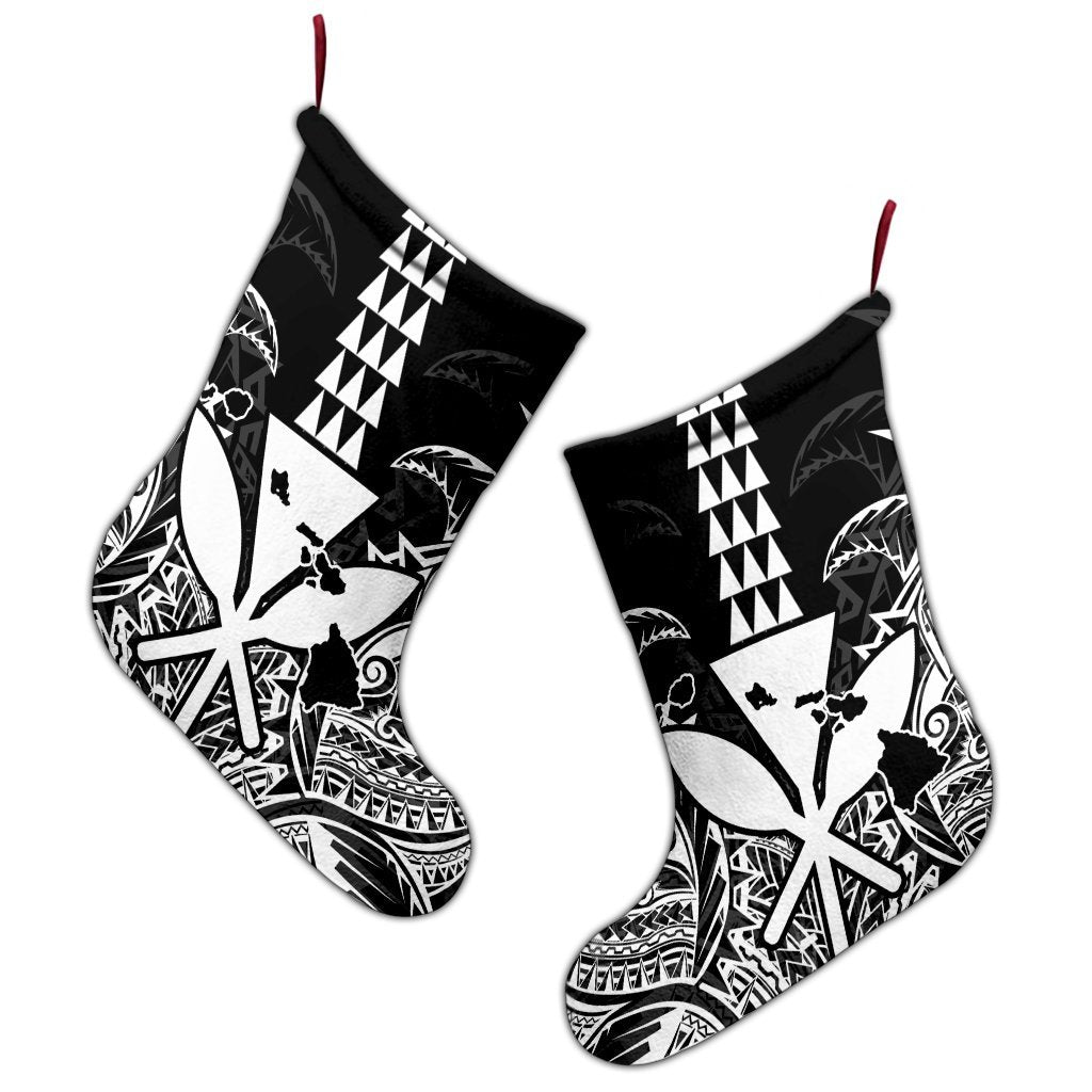 Hawaii Polynesian Kanaka Kakau Christmas Stocking - Alan Style White - AH - Polynesian Pride