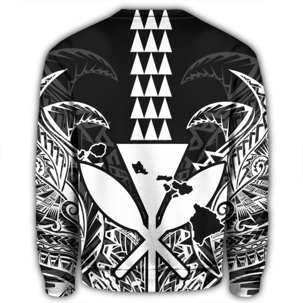 Hawaii Polynesian Kanaka Kakau Sweatshirt - Alan Style White - AH - Polynesian Pride