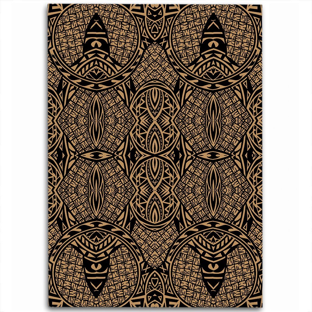 Hawaii Polynesian Lauhala Mix Gold Area Rug - AH Luxurious - Polynesian Pride