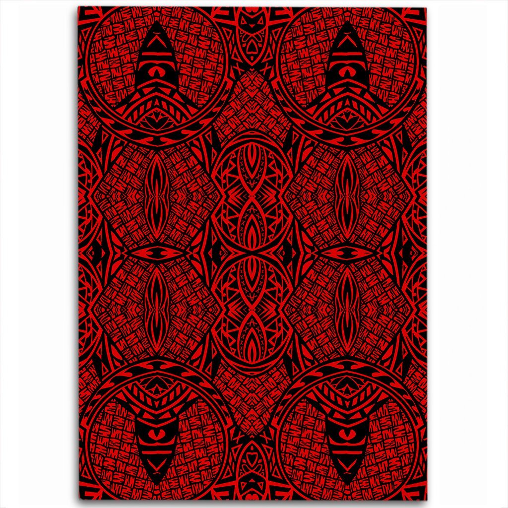 Hawaii Polynesian Lauhala Mix Red Area Rug - AH Luxurious - Polynesian Pride