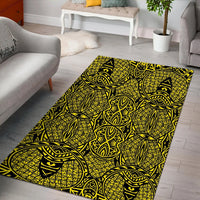 Hawaii Polynesian Lauhala Mix Yellow Area Rug - AH - Polynesian Pride