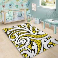 Hawaii Polynesian Maori Ethnic Ornament Yellow Area Rug - AH - Polynesian Pride