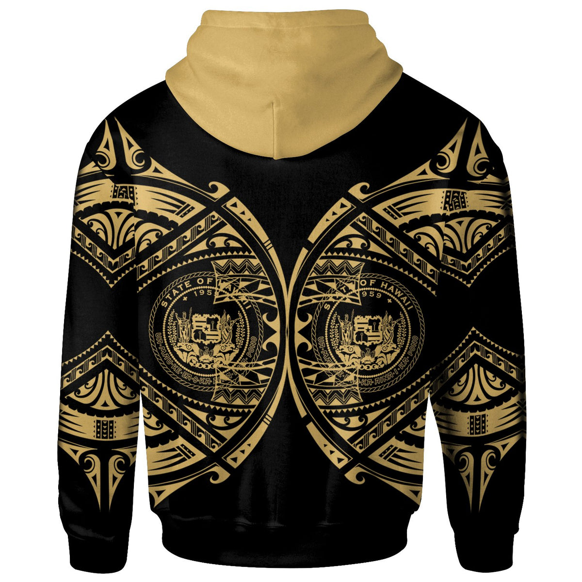 Hawaii Hoodie Polynesian Pattern Style Gold - Polynesian Pride