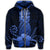 Hawaii Polynesian Zip Hoodie Pineapple Hibiscus Blue - Polynesian Pride