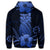 Hawaii Polynesian Zip Hoodie Pineapple Hibiscus Blue - Polynesian Pride