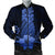 Hawaii Polynesian Pineapple Hibiscus Bomber Jacket - Blue - AH Black Unisex - Polynesian Pride