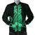 Hawaii Polynesian Pineapple Hibiscus Bomber Jacket - Green - AH Black Unisex - Polynesian Pride