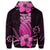 Hawaii Polynesian Zip Hoodie Pineapple Hibiscus Pink - Polynesian Pride