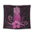 Hawaii Polynesian Pineapple Hibiscus Tapestry - Pink - AH Wall Tapestry Black - Polynesian Pride