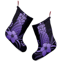 Hawaii Polynesian Pineapple Hibiscus Christmas Stocking - Purple - AH - Polynesian Pride