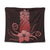 Hawaii Polynesian Pineapple Hibiscus Tapestry - Red - AH Wall Tapestry Black - Polynesian Pride