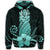 Hawaiian Polynesian Pineapple Hibiscus Hoodie Turquoise - Polynesian Pride