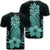 Hawaii Polynesian Pineapple Hibiscus T Shirt Turquoise Unisex Black - Polynesian Pride