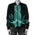 Hawaii Polynesian Pineapple Hibiscus Bomber Jacket - Turquoise - AH - Polynesian Pride