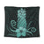 Hawaii Polynesian Pineapple Hibiscus Tapestry - Turquoise - AH Wall Tapestry Black - Polynesian Pride