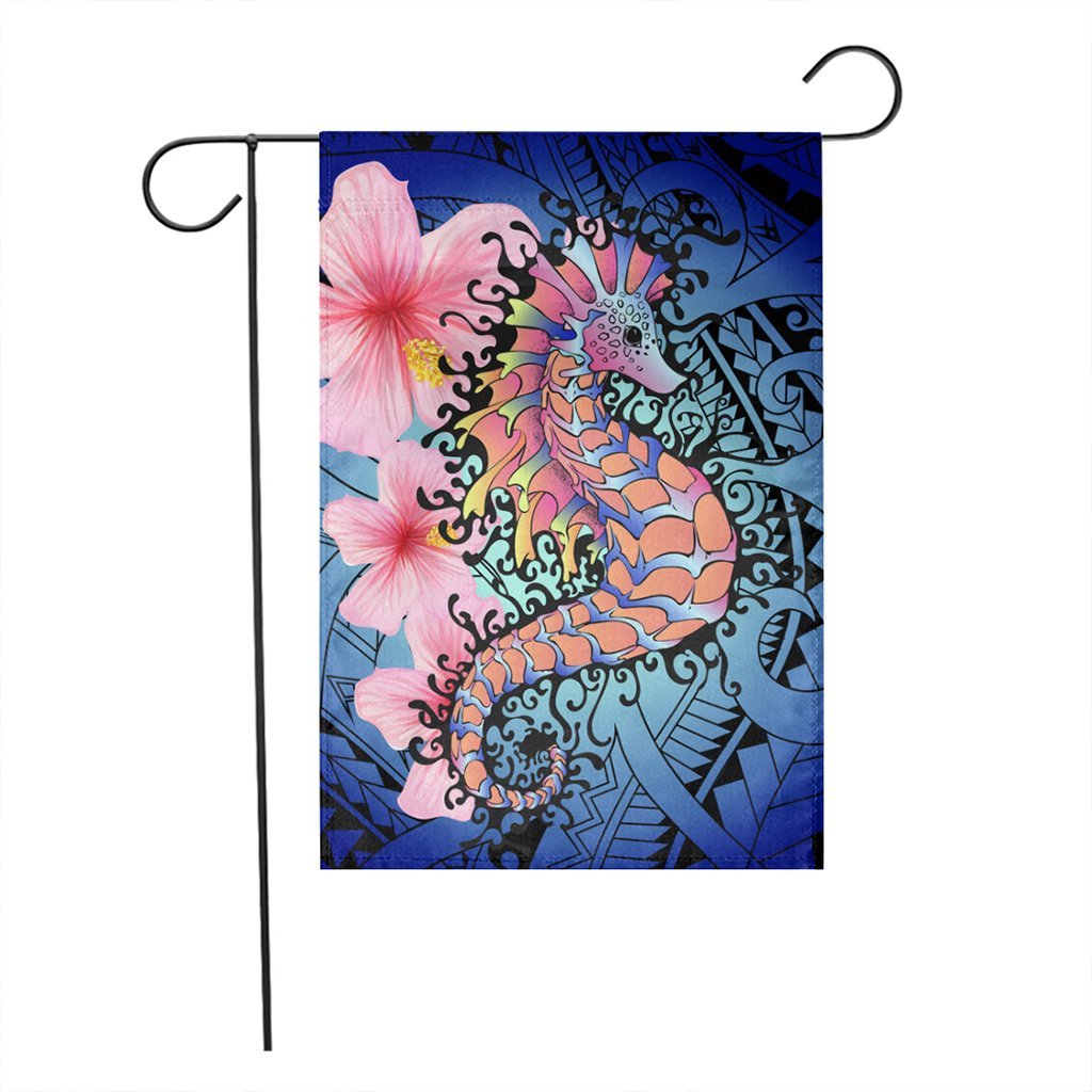 Hawaii Polynesian Pink Hibiscus Seahorse Flag - AH - Polynesian Pride