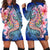 Hawaii Polynesian Pink Hibiscus Seahorse Hoodie Dress - AH Black - Polynesian Pride