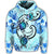 Hawaiian Polynesian Plumeria Hibiscus Turtle Hoodie Jack Style Blue - Polynesian Pride