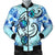 Hawaii Polynesian Plumeria Hibiscus Turtle Bomber Jacket - AH - Jack Style - Blue Black Unisex - Polynesian Pride