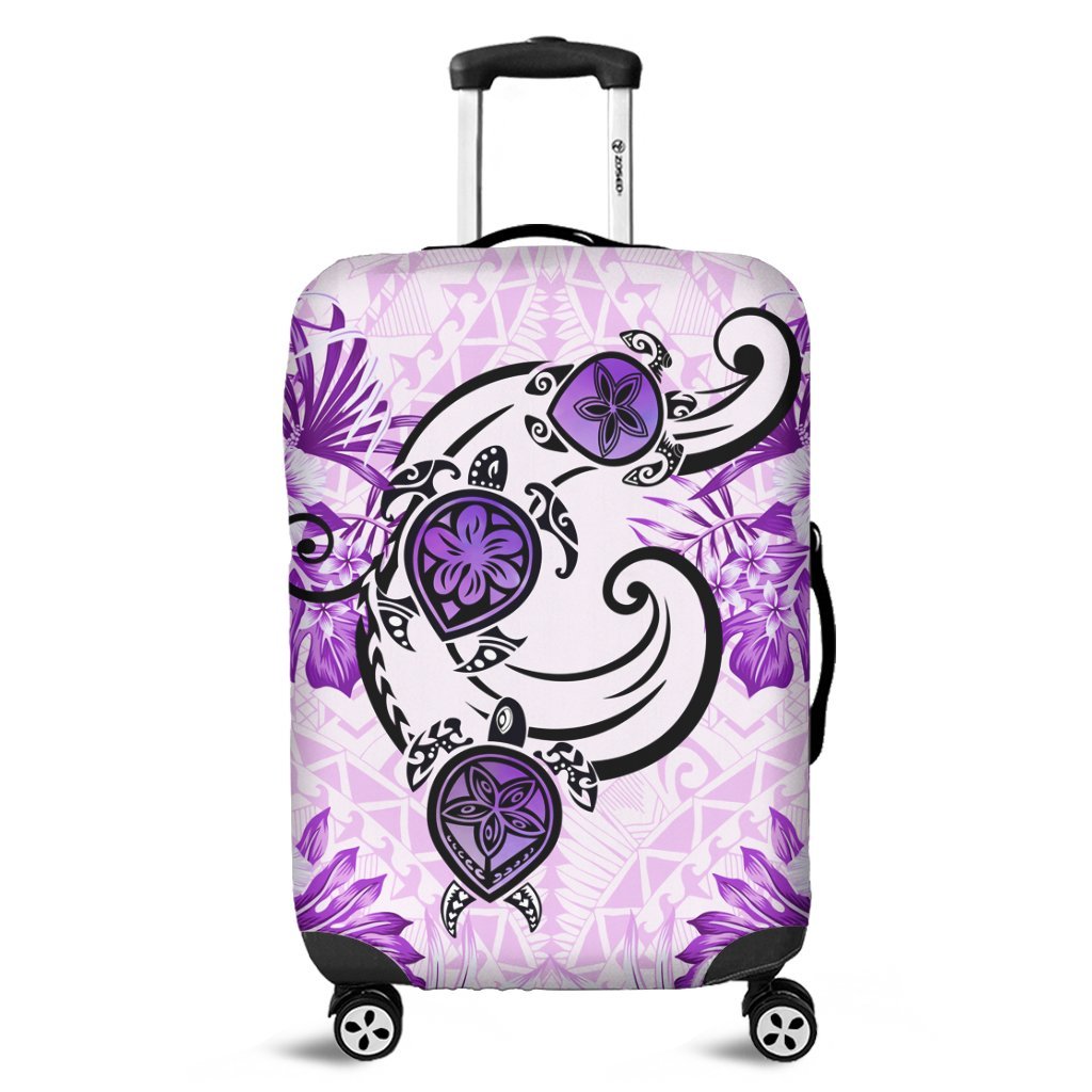 Hawaii Polynesian Plumeria Hibiscus Turtle Luggage Covers - AH - Jack Style - Pink Black - Polynesian Pride