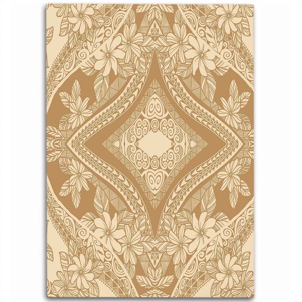 Hawaii Polynesian Plumeria Mix Gold Area Rug - AH Luxurious - Polynesian Pride