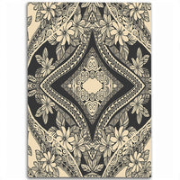 Hawaii Polynesian Plumeria Mix Gray Area Rug - AH Luxurious - Polynesian Pride