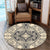 Hawaii Polynesian Plumeria Mix Gray Round Carpet - AH Round Carpet Luxurious Plush - Polynesian Pride