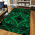 Hawaii Polynesian Plumeria Mix Green Black Area Rug - AH - Polynesian Pride