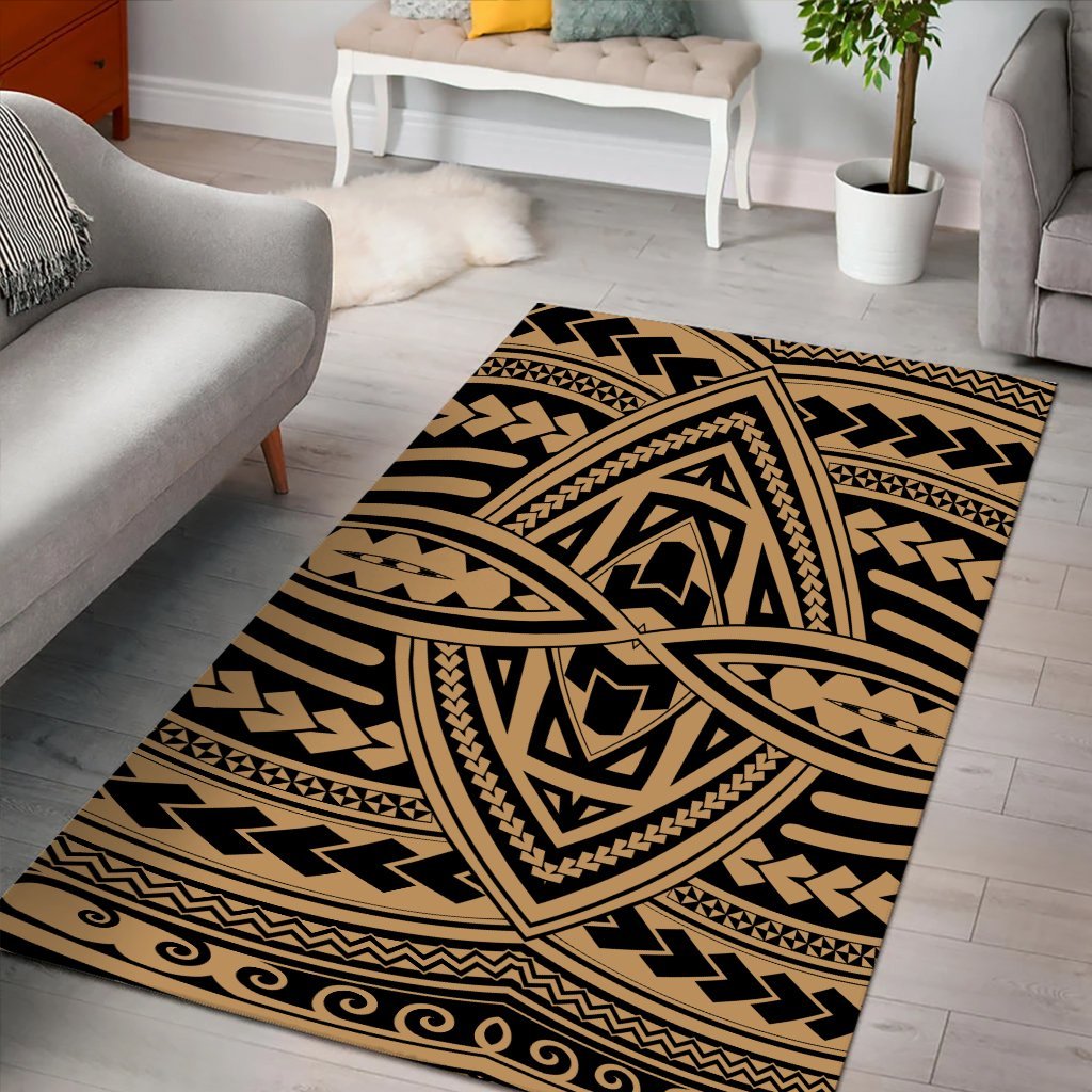 Hawaii Polynesian Seamless Gold Area Rug - AH - Polynesian Pride