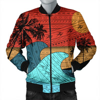 Hawaii Polynesian Sun Down Bomber Jacket - AH Black Unisex - Polynesian Pride