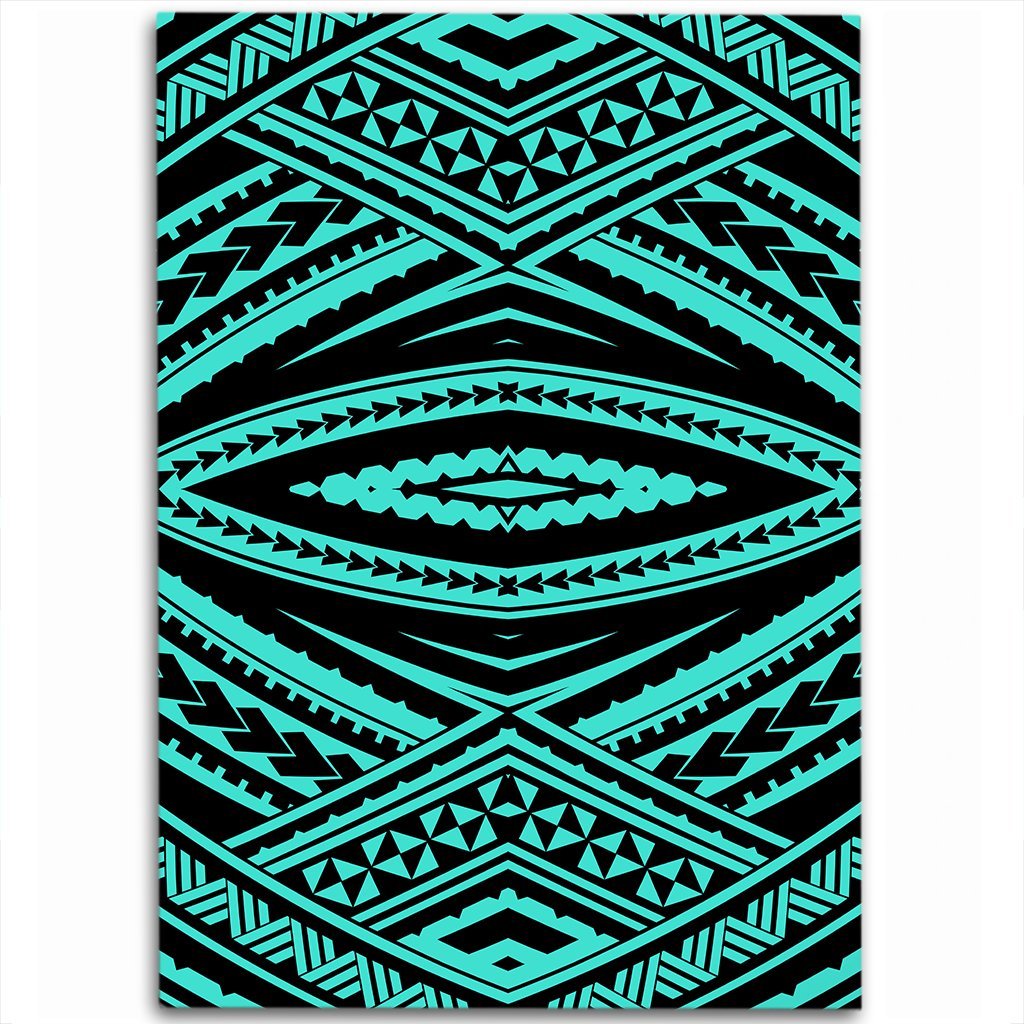 Hawaii Polynesian Tatau Turquoise Area Rug - AH Luxurious - Polynesian Pride