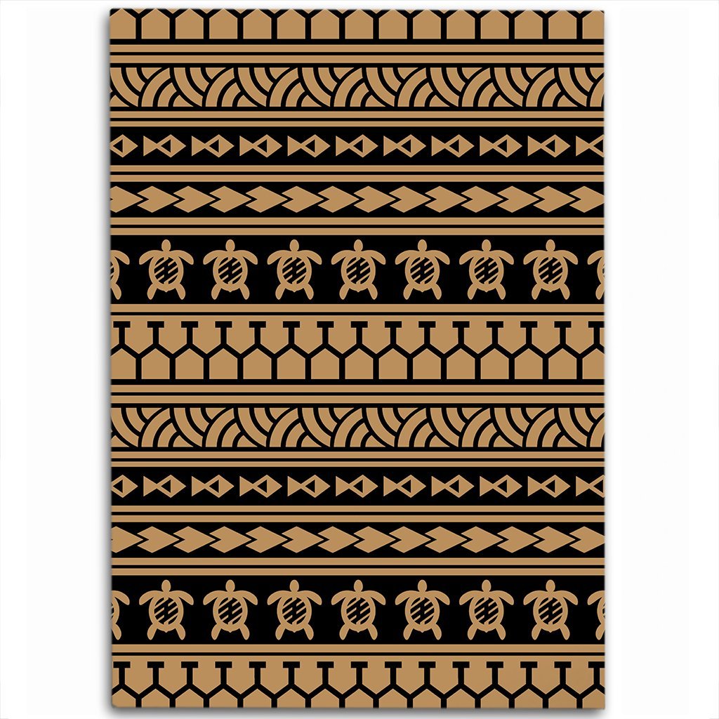 Hawaii Polynesian Tattoo Tribal Gold Area Rug - AH Luxurious - Polynesian Pride