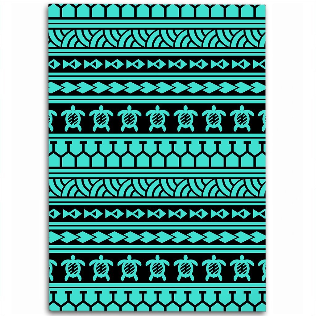 Hawaii Polynesian Tattoo Tribal Turquoise Area Rug - AH Luxurious - Polynesian Pride