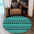 Hawaii Polynesian Tattoo Tribal Turquoise Round Carpet - AH Round Carpet Luxurious Plush - Polynesian Pride