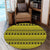 Hawaii Polynesian Tattoo Tribal Yellow Round Carpet - AH Round Carpet Luxurious Plush - Polynesian Pride