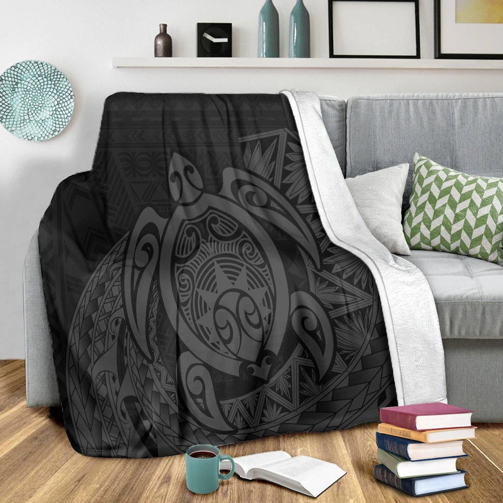Hawaii Polynesian Turtle Premium Blankets - Gray - AH - Polynesian Pride