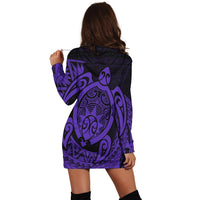 Hawaii Polynesian Turtle Hoodie Dress - Purple - AH - Polynesian Pride