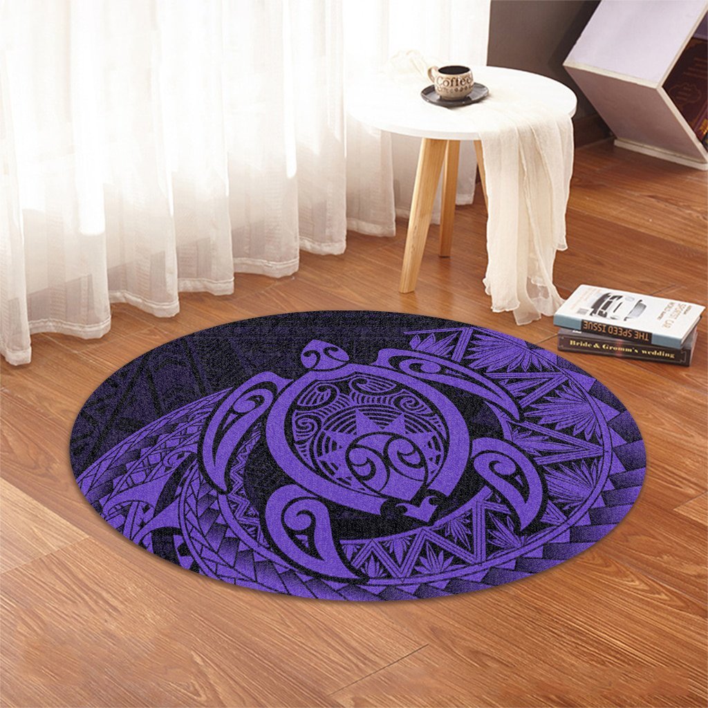 Hawaii Polynesian Turtle Round Carpet - Purple - AH - Polynesian Pride