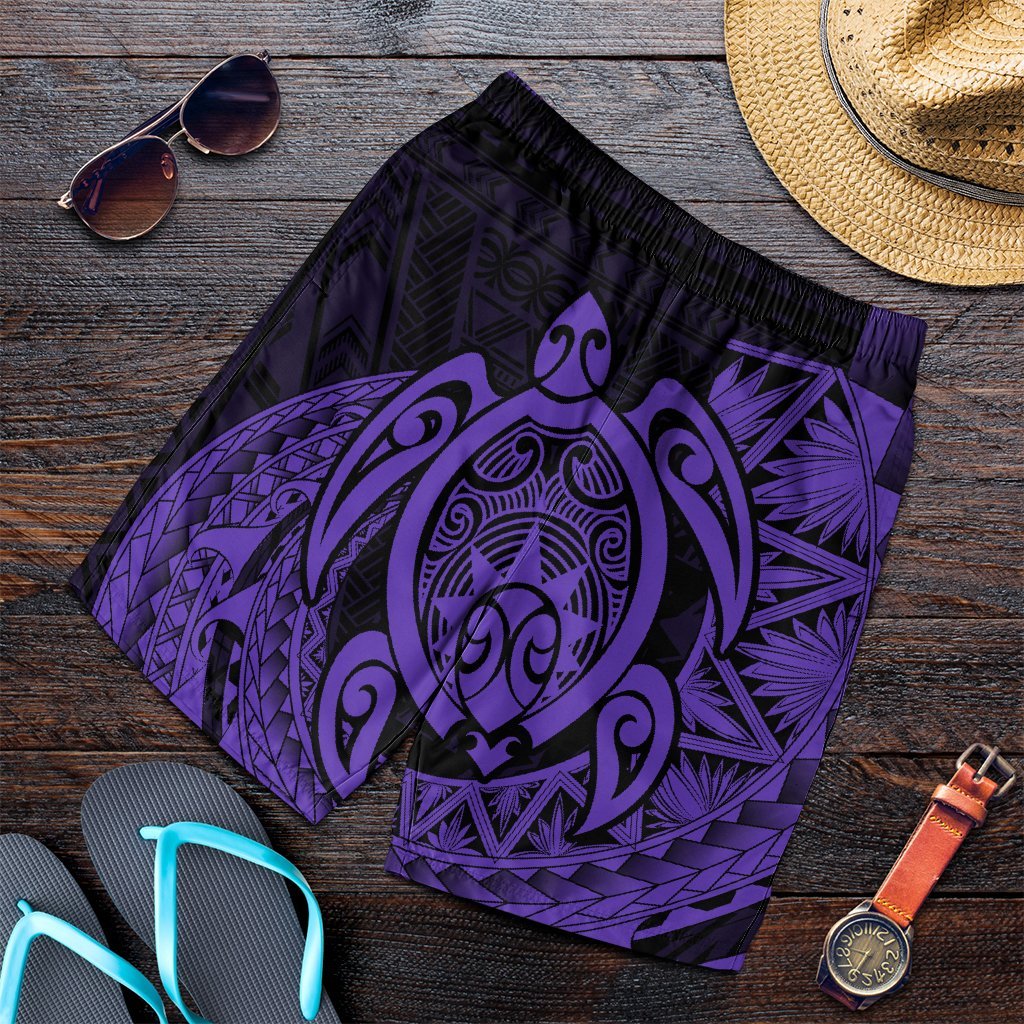 Hawaii Polynesian Turtle Men's Shorts - Purple - AH Art - Polynesian Pride