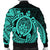 Hawaii Polynesian Turtle Bomber Jacket - Turquoise - AH - Polynesian Pride