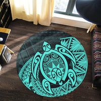 Hawaii Polynesian Turtle Round Carpet - Turquoise - AH - Polynesian Pride