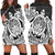 Hawaii Polynesian Turtle Hoodie Dress - White - AH Black - Polynesian Pride