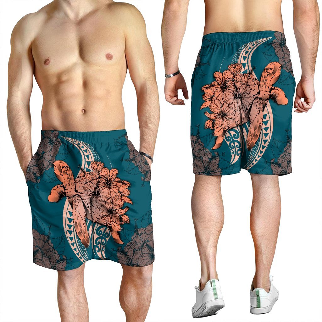 Hawaii Polynesian Turtle Hibiscus Men's Shorts - AH - Polynesian Pride