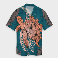 Hawaii Polynesian Turtle Hibiscus Hawaiian Shirt - AH Unisex Black - Polynesian Pride