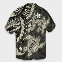 Hawaii Polynesian Turtle Hibiscus Hawaiian Shirt - Beige - AH - Polynesian Pride